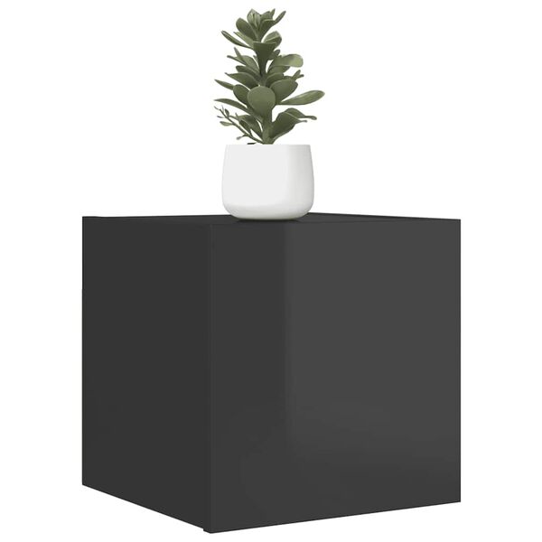 vidaXL Meubles TV muraux 4 pcs Gris brillant 30,5x30x30 cm