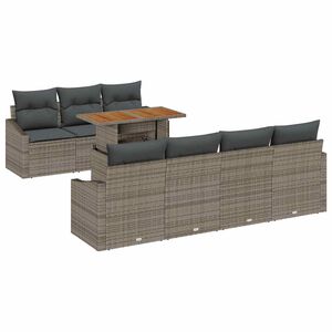 vidaXL Ensemble de canap&eacute; de jardin 8 pc Gris Poly rotin