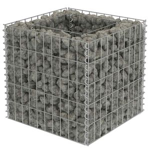 vidaXL Lit sur&eacute;lev&eacute; &agrave; gabion Acier galvanis&eacute; 50x50x50 cm