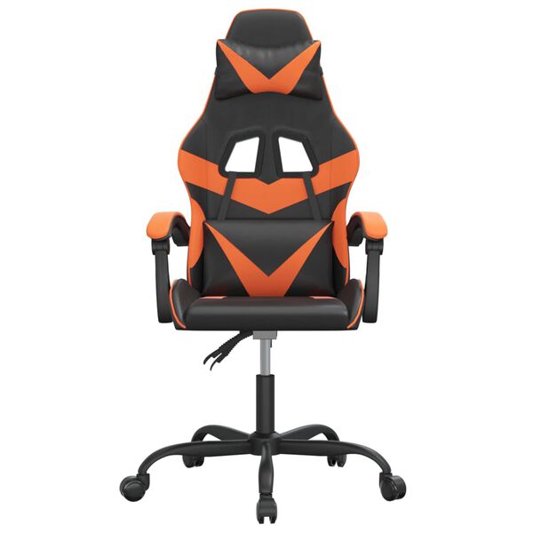 vidaXL Chaise de jeu Noir et orange Similicuir