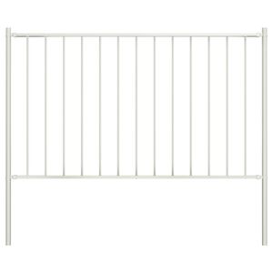 vidaXL Panneau de cl&ocirc;ture avec poteaux en acier thermolaqu&eacute; 1,7 x 1 m Blanc
