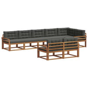 vidaXL Ensemble de canap&eacute;s d'ext&eacute;rieur 8 pcs Naturel et Anthracite