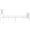 vidaXL Cadre de lit m&eacute;tal sans matelas et pied de lit blanc 180x200 cm
