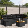 vidaXL Salon de jardin 7 pcs avec coussins noir r&eacute;sine tress&eacute;e
