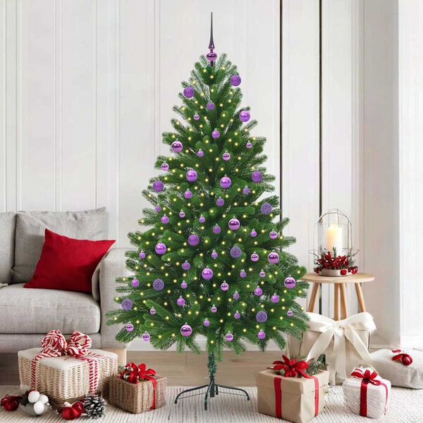 vidaXL Sapin de No&euml;l avec 300 LED avec support Vert 180 cm PE