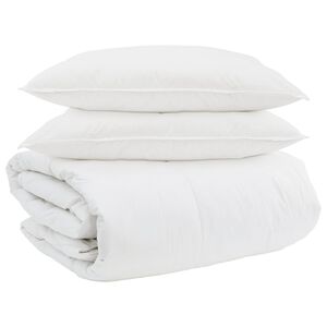 vidaXL Ensemble de Duvet avec oreiller 3 pi&egrave;ces Blanc Plume de canard