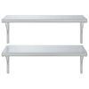 vidaXL &Eacute;tag&egrave;res murales 2 pcs 75x40 cm argent&eacute; acier inoxydable