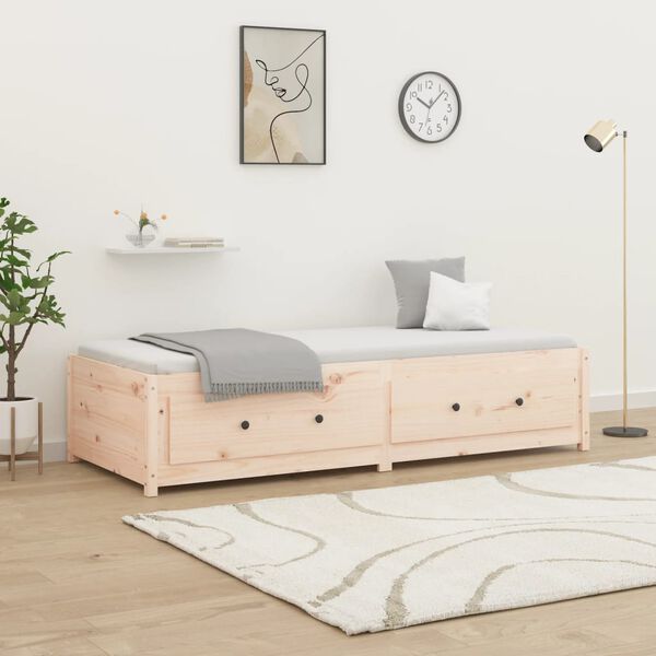 vidaXL Lit de jour 75x190 cm Petit simple Bois de pin massif