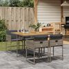 vidaXL Ensemble &agrave; manger de jardin 5 pcs coussins gris r&eacute;sine tress&eacute;e