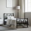 vidaXL Cadre de lit métal sans matelas avec pied de lit noir 75x190 cm