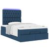 vidaXL Cadre de lit ottoman avec matelas bleu 120x190 cm tissu