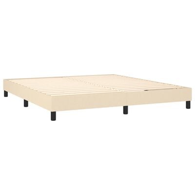 vidaXL Cadre de lit sans matelas crème 160x200 cm tissu