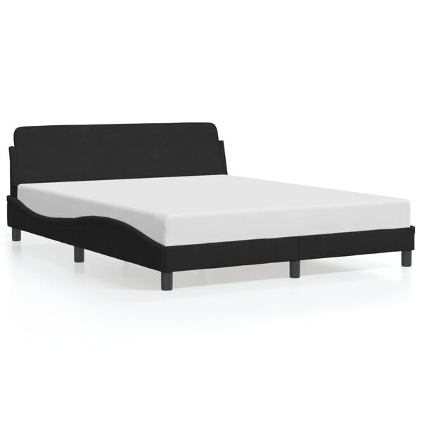 vidaXL Cadre de lit Dover noir 160x200 cm velours