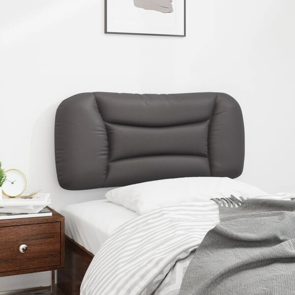 vidaXL Coussin de t&ecirc;te de lit Hvar gris 80 cm similicuir