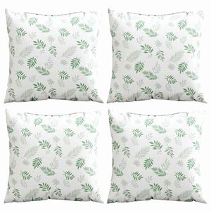 vidaXL Coussins &Eacute;parpill&eacute;s 4 pc Tissu en Polyester Motif feuilles