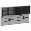 vidaXL Set de Cabinet d'Outils et Pegboard avec &eacute;tag&egrave;re 6 pcs Noir