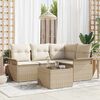 vidaXL Ensemble de canap&eacute; de jardin avec coussin 5 pcs Beige polyrotin