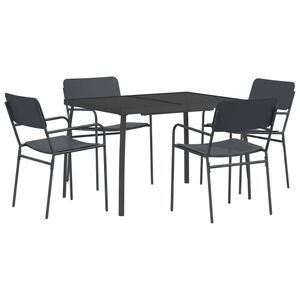 vidaXL Ensemble de salle &agrave; manger 5 pc Anthracite Acier