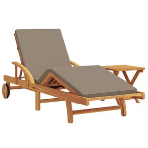 vidaXL Transat 2 pc Bois d'Acacia Massif Taupe