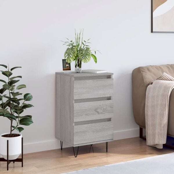 vidaXL Buffet sonoma gris 40x35x70 cm bois d'ing&eacute;nierie