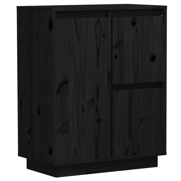 vidaXL Buffet Noir 60x34x75 cm Bois massif de pin