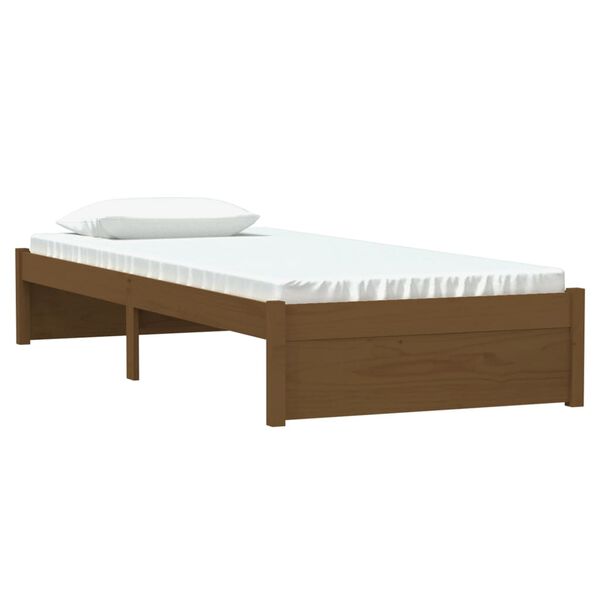 vidaXL Cadre de lit sans matelas marron miel bois massif 75x190 cm