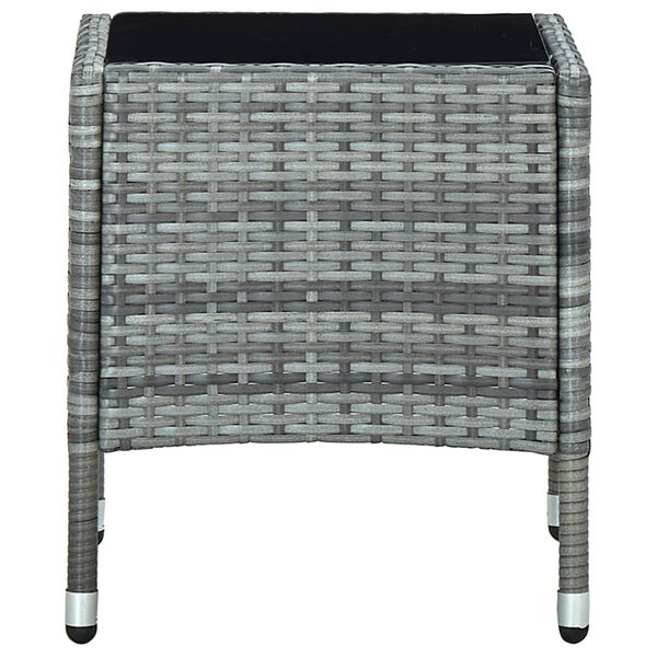 vidaXL Table de jardin Gris 40x40x45 cm R&eacute;sine tress&eacute;e