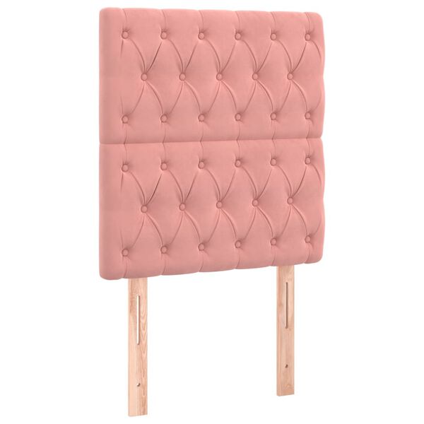 vidaXL T&ecirc;te de lit &agrave; LED Rose 80x7x118/128 cm Velours