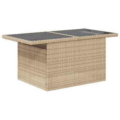 vidaXL Salon de jardin avec coussins 9 pcs beige résine tressée