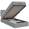 vidaXL Lit coffre avec matelas et LED Gris clair 80 x 200 cm Tissu