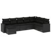 vidaXL Salon de jardin 8 pcs avec coussins noir r&eacute;sine tress&eacute;e
