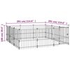 vidaXL Chenil d'ext&eacute;rieur pour chiens Acier 8,47 m&sup2;