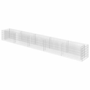 vidaXL Lit sur&eacute;lev&eacute; &agrave; gabion Acier galvanis&eacute; 450x50x50 cm