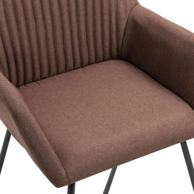 vidaXL Chaises à manger lot de 4 marron tissu