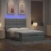 VidaXL Cadre de lit ottoman et matelas gris clair 140x200 cm tissu