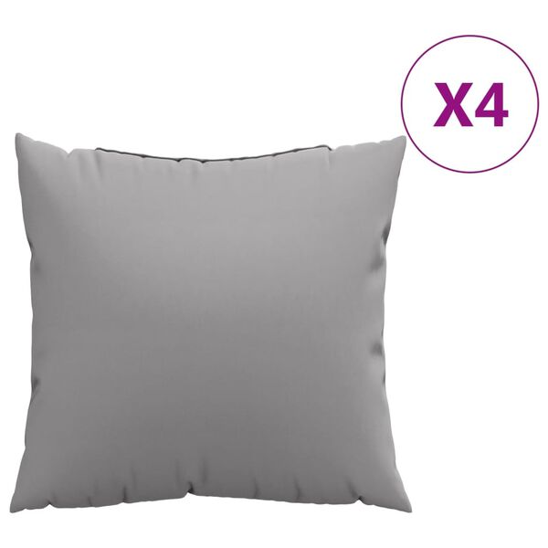 vidaXL Coussins de canap&eacute; lot de 4 gris 60x60 cm tissu