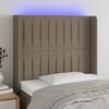 vidaXL T&ecirc;te de lit &agrave; LED Taupe 93x16x118/128 cm Tissu
