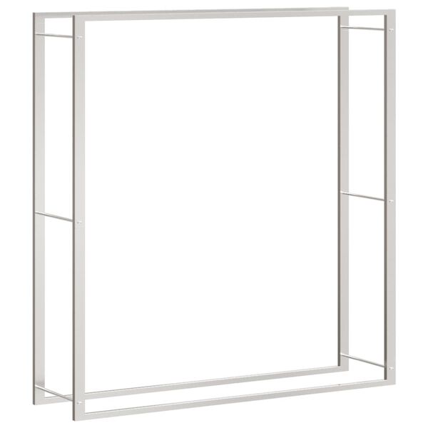 vidaXL Portant de bois de chauffage 110x28x116 cm acier inoxydable