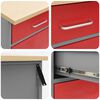 vidaXL Placard de travail 7 pcs Rouge Bois d'ing&eacute;nierie et acier