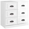 vidaXL Buffets 3 pcs blanc brillant bois d'ing&eacute;nierie