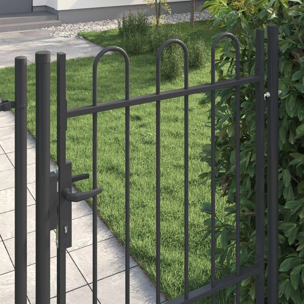 vidaXL Porte de Cl&ocirc;ture Gris 103 x 200 cm Acier enduit de poudre