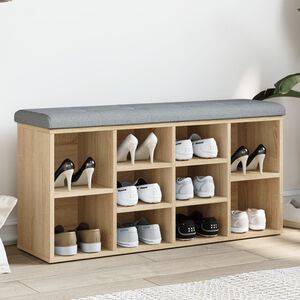 vidaXL Banc &agrave; chaussures ch&ecirc;ne sonoma 102x32x50 cm bois d'ing&eacute;nierie