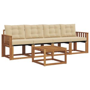 vidaXL Ensemble de canap&eacute;s d'ext&eacute;rieur 5 pc Naturel et Beige