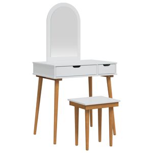 vidaXL Ensemble de Coiffeuse FAUSKE 3 pc Blanc 76 x 50 x 143 cm