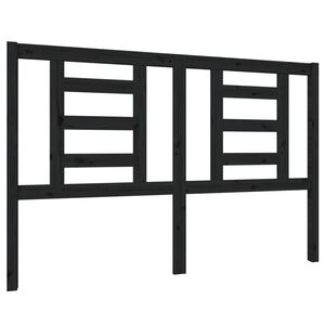 vidaXL T&ecirc;te de lit Noir 146x4x100 cm Bois massif de pin