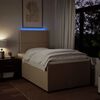 vidaXL Sommier &agrave; lattes de lit avec matelas cr&egrave;me 120x190 cm tissu