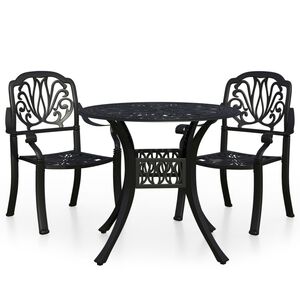 vidaXL Ensemble de bistro 3 pcs Aluminium coul&eacute; Noir