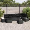 vidaXL Ensemble de canap&eacute; de jardin avec coussin 8 pcs Noir polyrotin