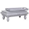 vidaXL Table basse Gris 90x50x40 cm Bois d'acajou massif