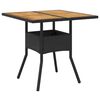 vidaXL Table de jardin et dessus en bois d'acacia noir r&eacute;sine tress&eacute;e